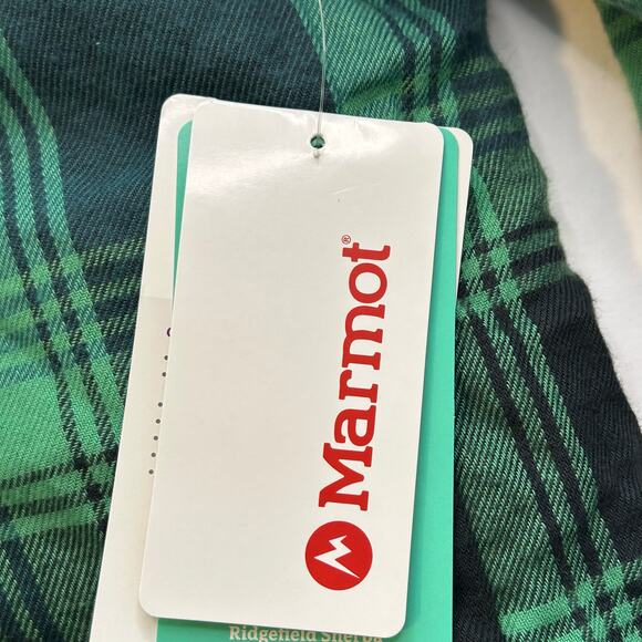 Marmot NWT men's Ridgefield green  plaid sherpa lined shirt jacket size L - Picture 11 of 13